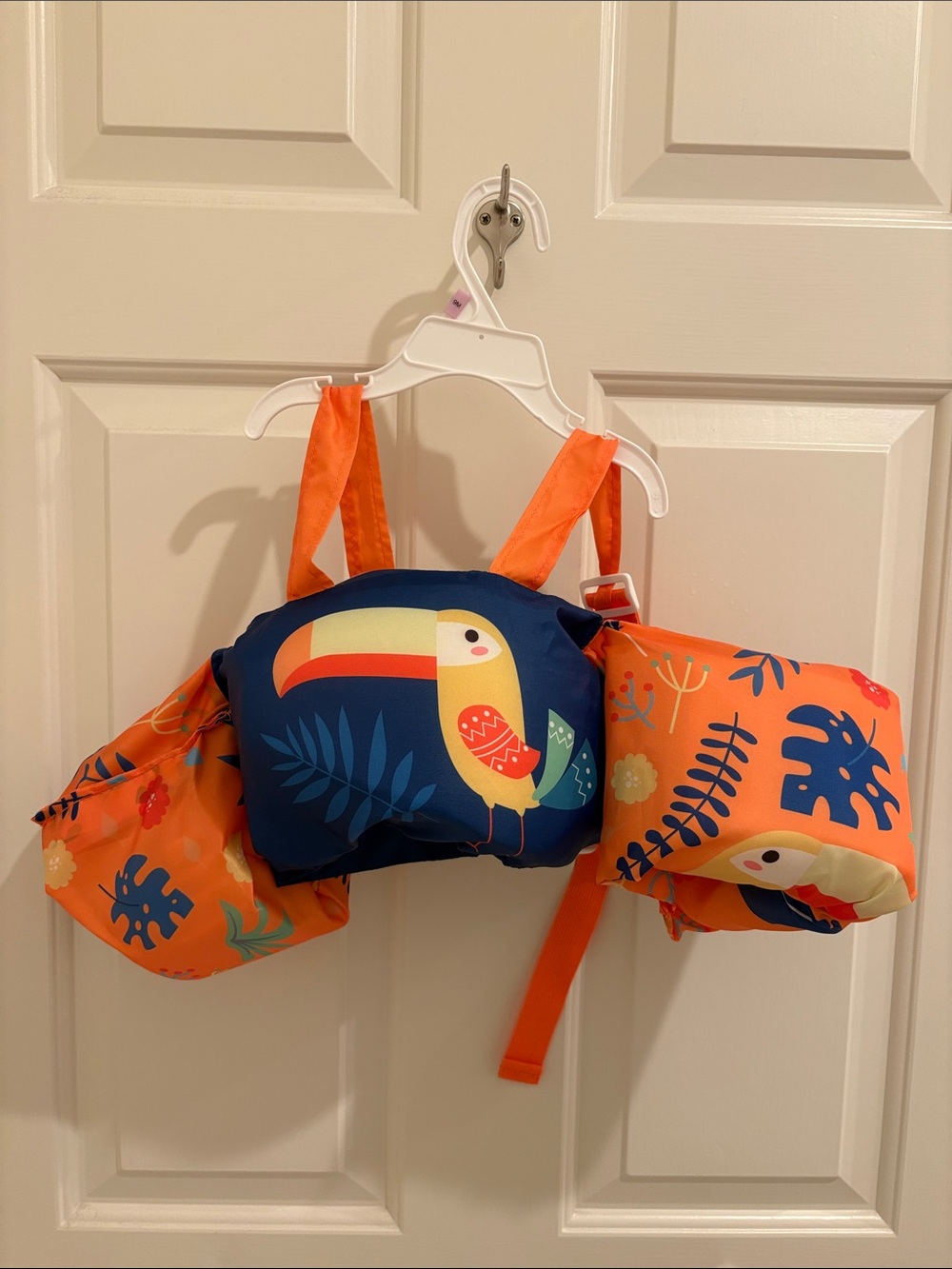 Puddle jumper - Kids Orange Toucan Swim Vest with Fun Bird Print